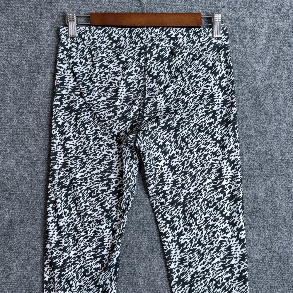 Nike Dri-Fit Leggings Women's Small Black White Abstract Graphic Pattern Gym